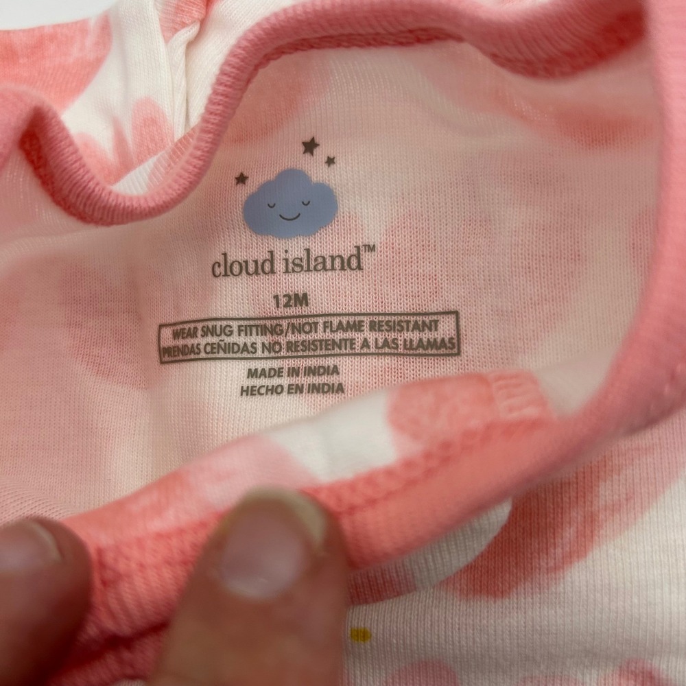 Cloud Island 3 Pack Pink Floral Geometric Sleep N Play Inverted Zipper 12M NWT - Picture 3 of 7
